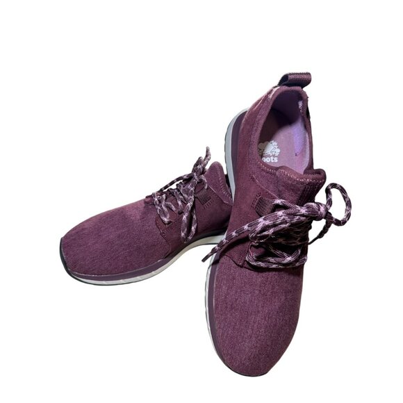 Roots Woman size 8 Burgundy Sneakers Shoes Lace Up - Picture 2 of 6